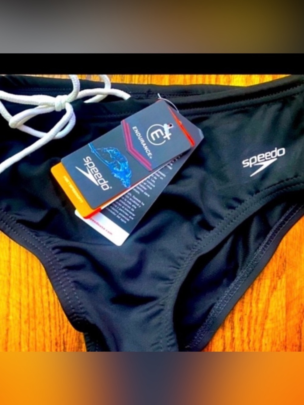 Speedo Men’s Black Endurance+ Swim Brief size 28-NWT
